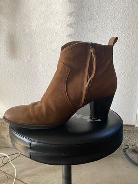 Vionic Women’s Brown Suede Ankle Boot with Block Heel